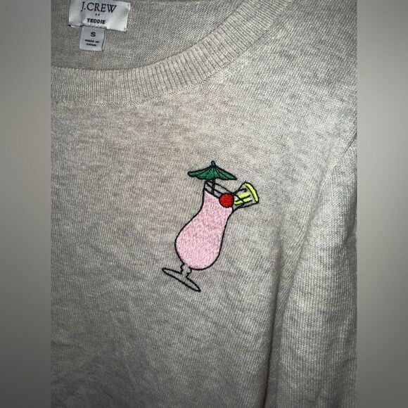 J.Crew Teddie Sweater Womens Size Small Oatmeal Cocktail Daiquiri EUC - Picture 2 of 7